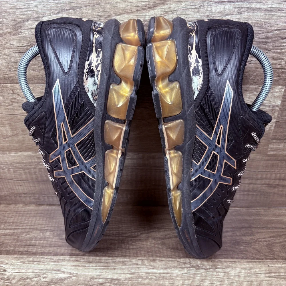 Asics Gel-Quantum 360 7 Black Gold Womens US Size 10.5 1202A339 Running Shoes
